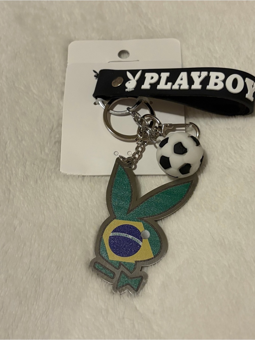 PLAYBOY FIFA World Cup Merch Brazil Green Bunny & Soccer Charm
